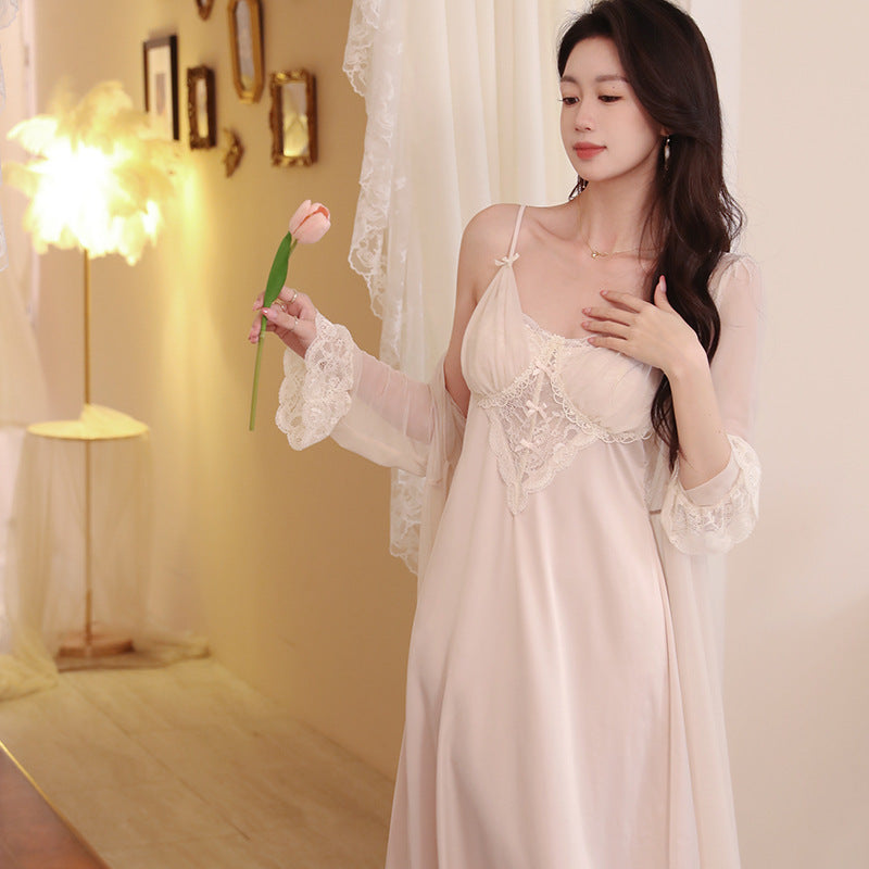 Women's Fashion Simple Nightgown Loungewear Set