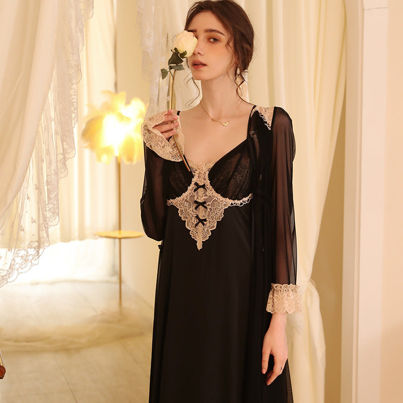 Women's Fashion Simple Nightgown Loungewear Set