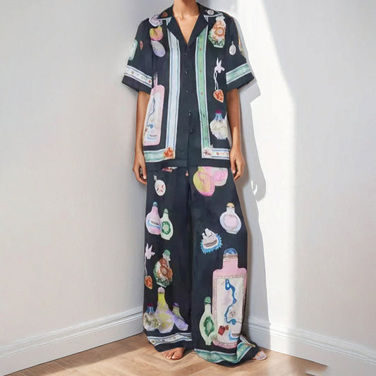 Sleeve Cardigan Color Matching Vacation Fashion Casual Set Women