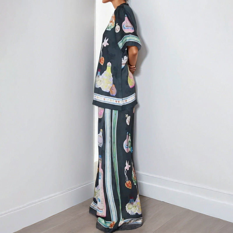 Sleeve Cardigan Color Matching Vacation Fashion Casual Set Women