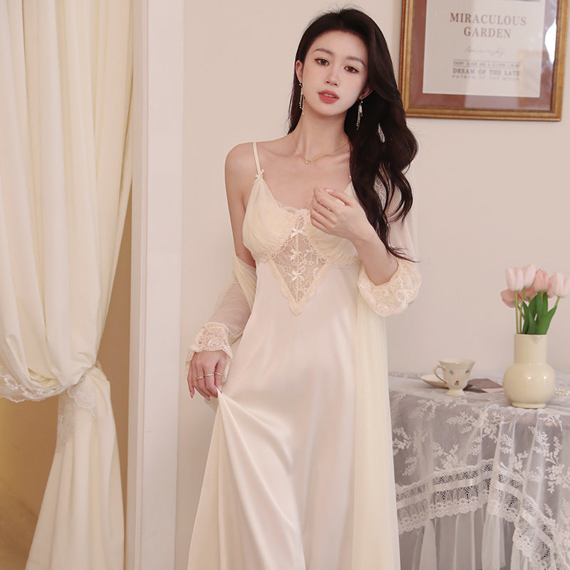 Women's Fashion Simple Nightgown Loungewear Set